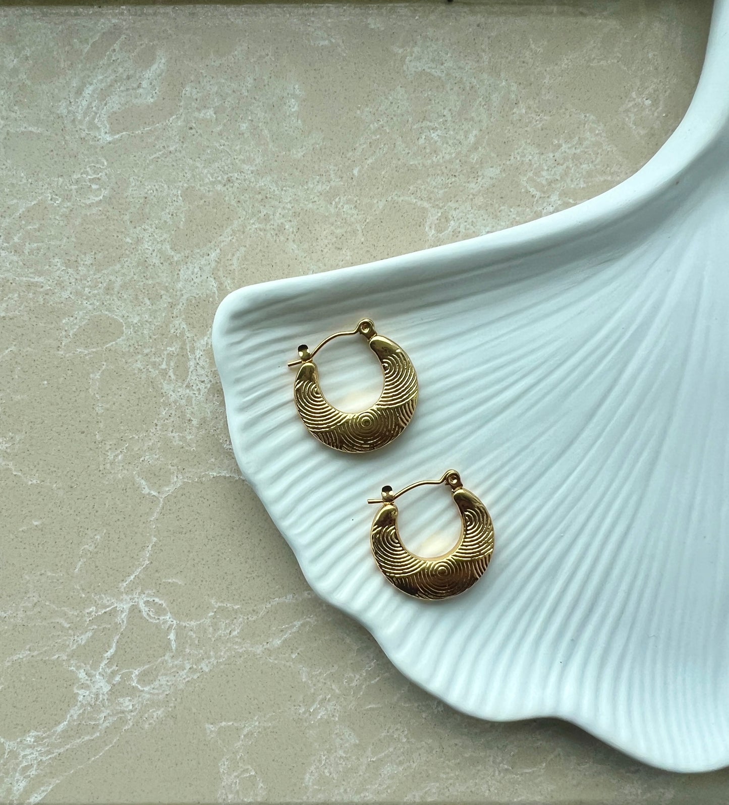 Imprinted Small Gold Hoops