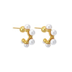 Pearl Hoops with Gold Plating