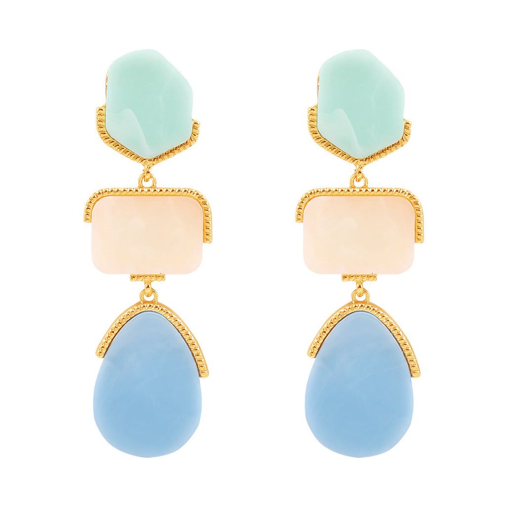 Gradient Resin Drop Earring- Blue
