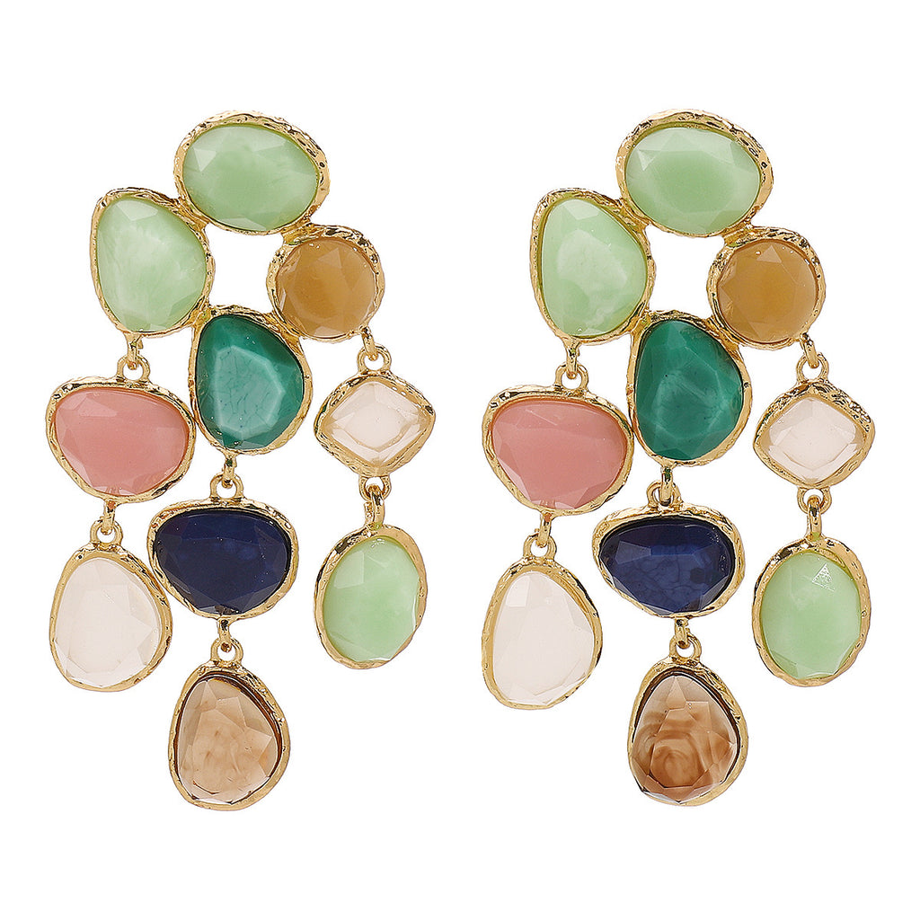 Multicoloured Resin Drop Earring