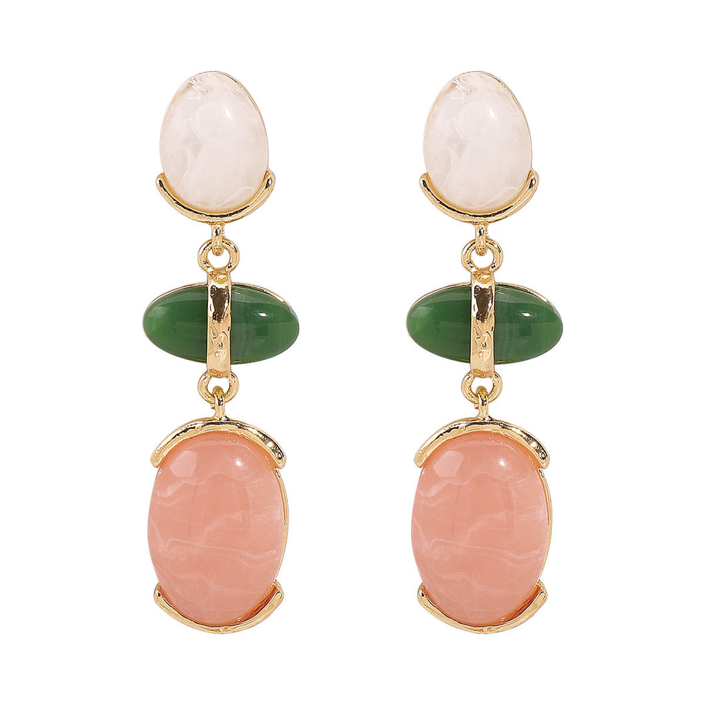 Oval Resin Drop Earring