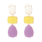 Gradient Resin Drop Earrings- Purple
