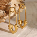Safety Pin Gold Danglers