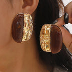 Geometric Patchwork Ear Studs