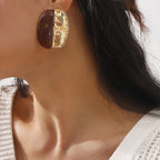 Geometric Patchwork Ear Studs