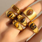 Gold Ring With Square Gemstone