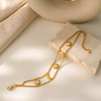 Gold Plated Sun And Moon Bracelet