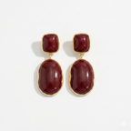 Retro Drop Earrings in Crimson