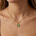 Cat Eye Pendant Necklace- Square