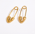 Safety Pin Gold Danglers