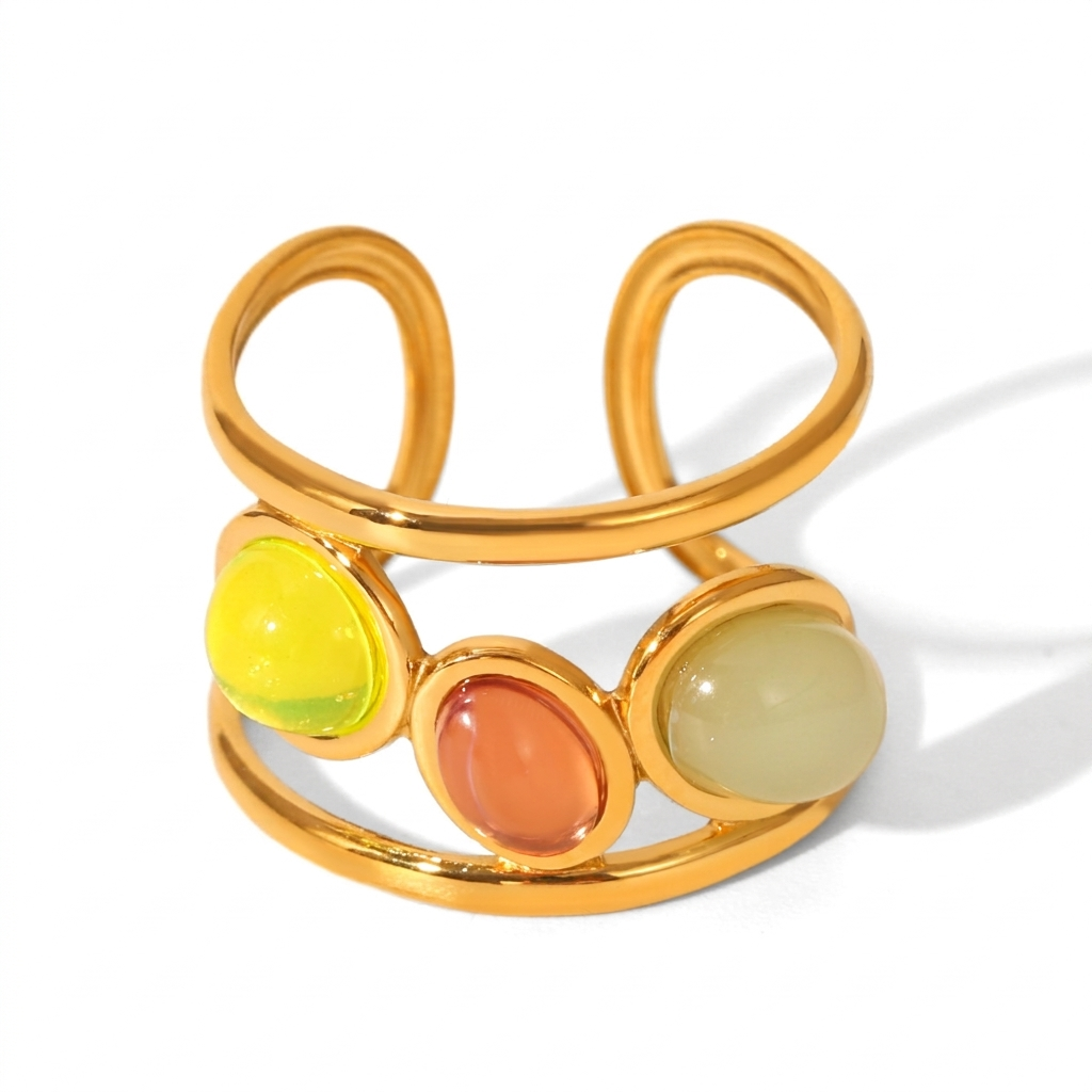 Vintage Multicoloured Studded Ring