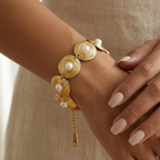 Round Bracelet with High-Gloss Pearls