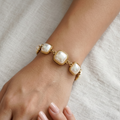 Square Bracelet with Pearl Inlay
