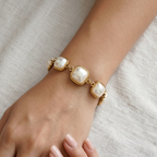 Square Bracelet with Pearl Inlay