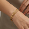 Multilayered Cable Chain Gold Bracelet