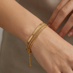 Multilayered Cable Chain Gold Bracelet