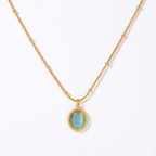 Cat Eye Pendant Necklace- Round