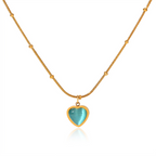 Cat Eye Pendant Necklace- Heart