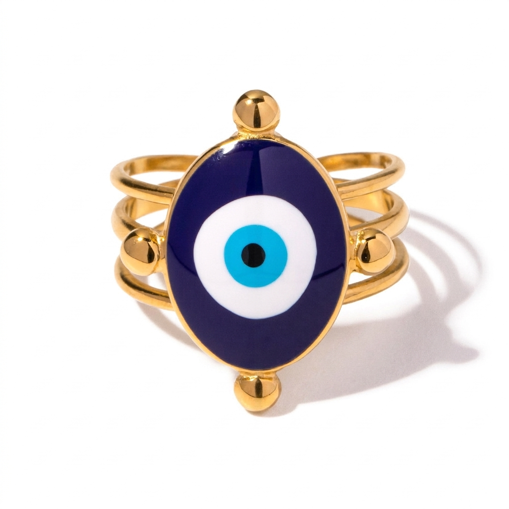 Oval Shaped Evil Eye Ring