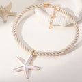 Starfish Twisted Rope Necklace- White