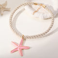 Starfish Twisted Rope Necklace- Pink