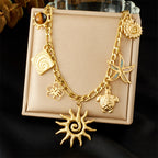 Charm Pendant Necklace- Gold