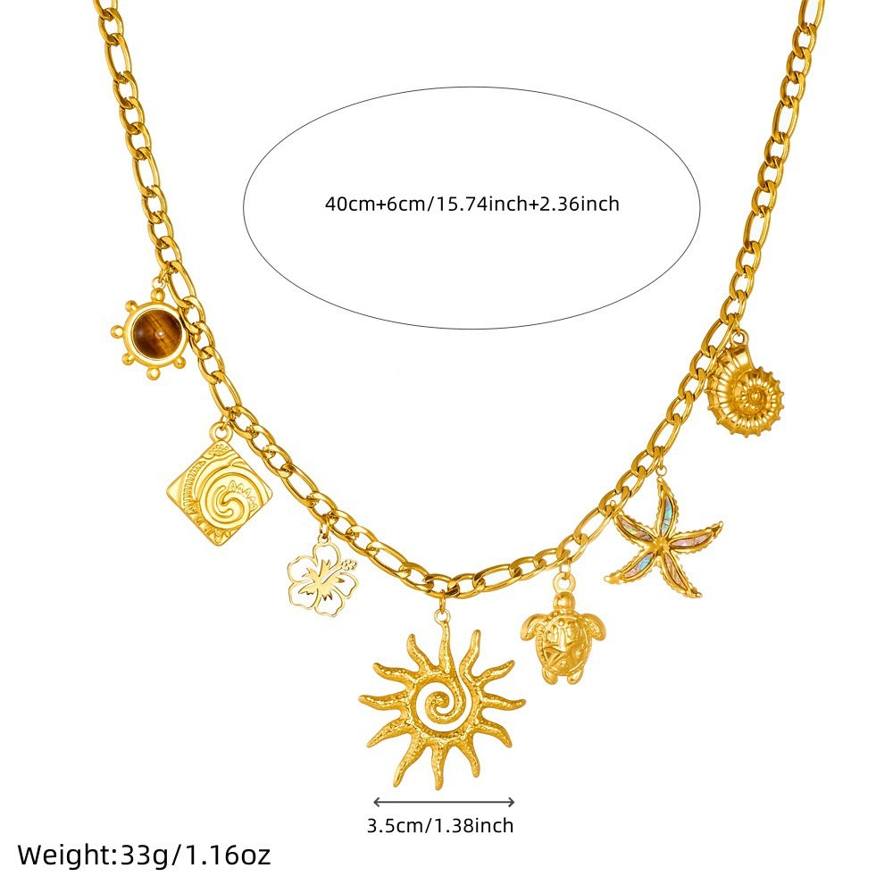 Charm Pendant Necklace- Gold