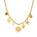 Charm Pendant Necklace- Gold