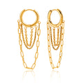 Gold Stainless Steel Tassel Earrings