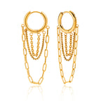 Gold Stainless Steel Tassel Earrings