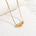Gold Plated Geometric Round Necklace- Pattern 2