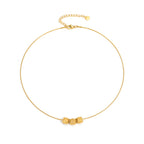 Gold Plated Geometric Round Necklace- Pattern 4