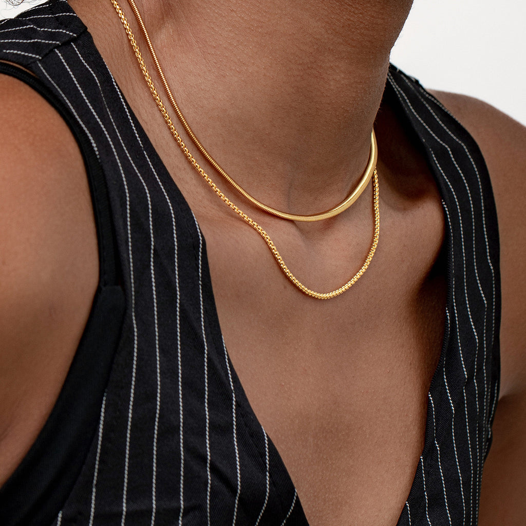 Double Layered Blade Snake Chain