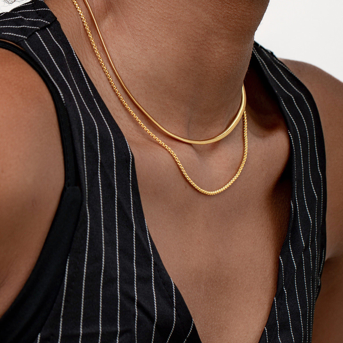 Double Layered Blade Snake Chain