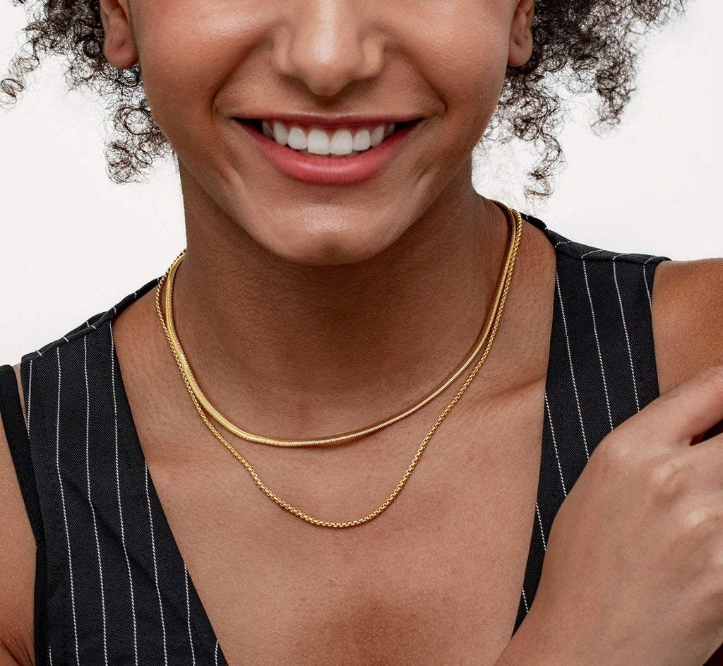 Double Layered Blade Snake Chain