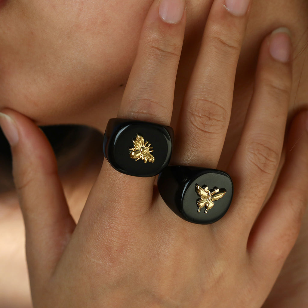 Gold Bee Acrylic Ring