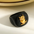 Gold Owl Acrylic Ring