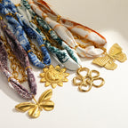 Silk Scarf Necklace Butterfly Pendant- Burgundy