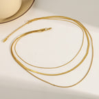 Three-Layered Vintage Gold Necklace Chain