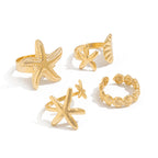 Marine Style Gold Finger Rings- Set of Four