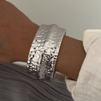 Alloy Bangle- Hammered (Silver)
