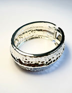 Alloy Bangle- Hammered (Silver)