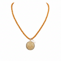 Polyester Cord String Slip-On Pendant Necklace- Shell