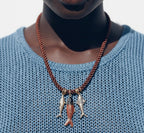 Polyester Cord String Slip-on Pendant Necklace- Fish