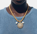 Polyester Cord String Slip-On Pendant Necklace- Shell
