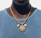 Polyester Cord String Slip-On Pendant Necklace- Shell