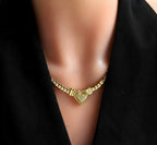 Thick Cuban Chain Heart Necklace