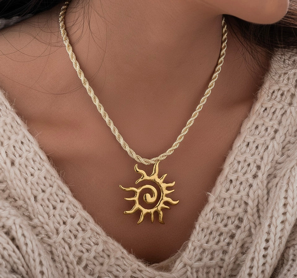 Sun-Shaped Rope Necklace