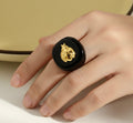 Gold Ladybug Acrylic Ring