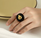 Gold Ladybug Acrylic Ring